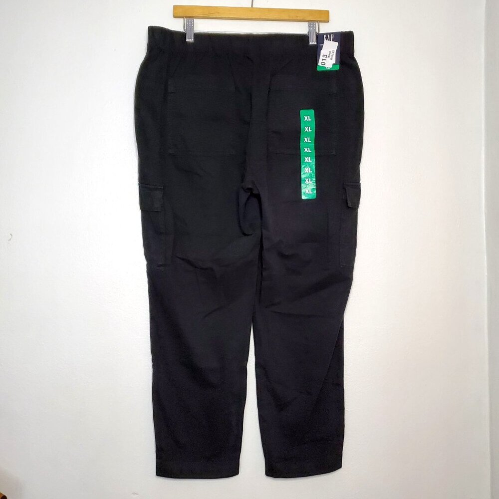 Gap Womens Black Cargo Pants XL Elastic Waist - Picture 2 of 9